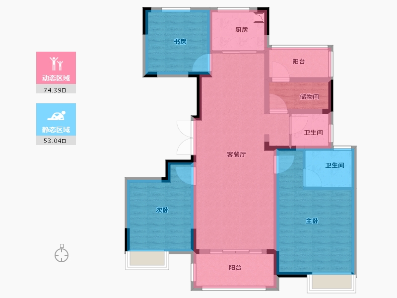 江苏省-徐州市-国信上城学府-114.01-户型库-动静分区