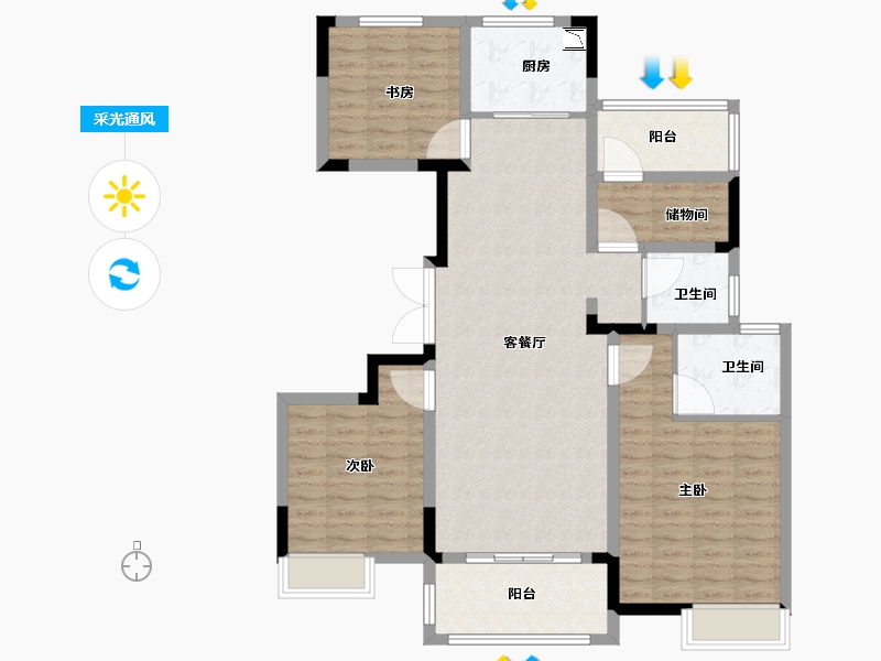 江苏省-徐州市-国信上城学府-114.01-户型库-采光通风