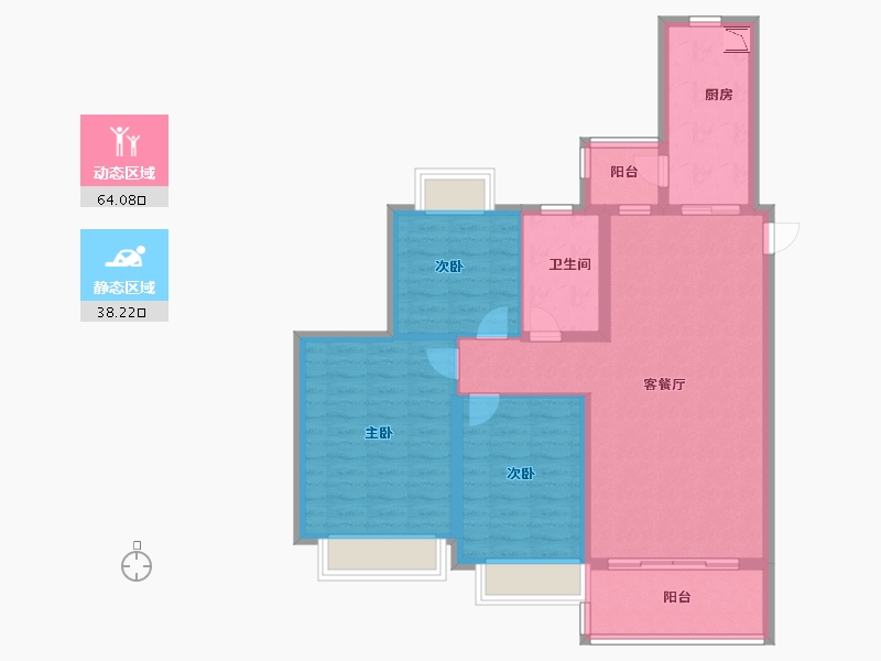 陕西省-安康市-恒大未来城-91.57-户型库-动静分区