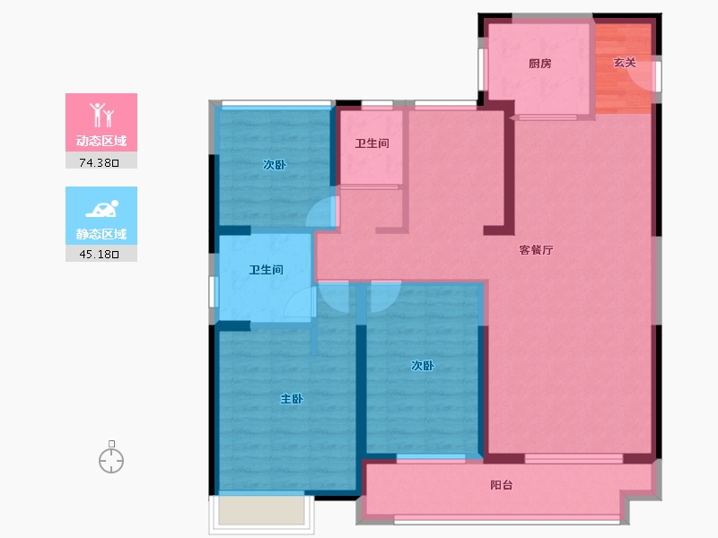 江苏省-苏州市-张家港中旅名门府-107.49-户型库-动静分区