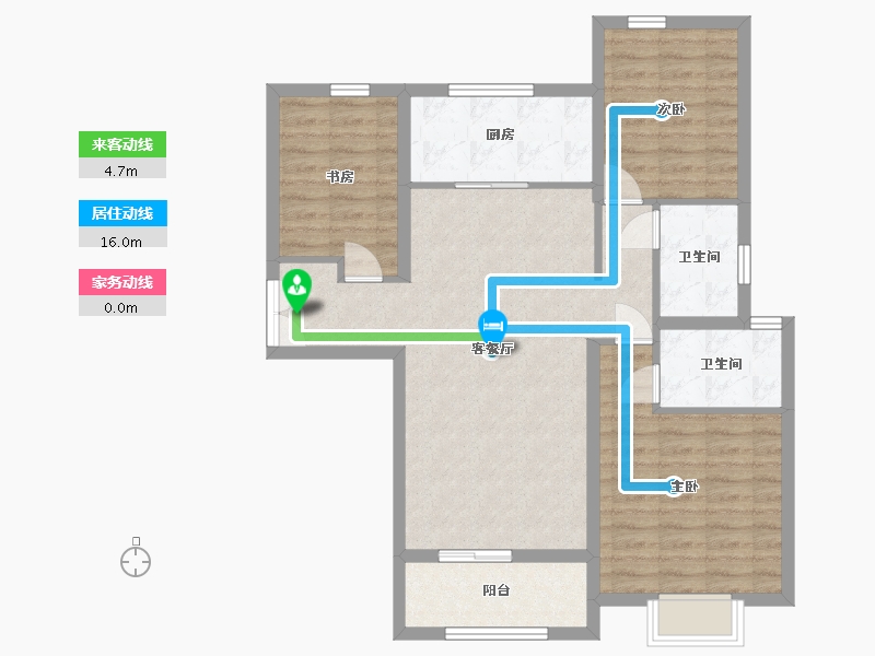 陕西省-西安市-公馆壹号-90.29-户型库-动静线