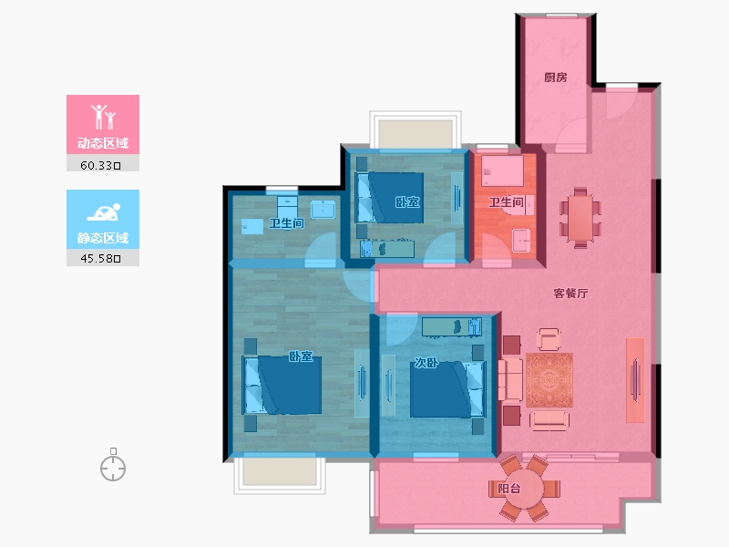 江苏省-盐城市-中梁通达国宾府-93.99-户型库-动静分区