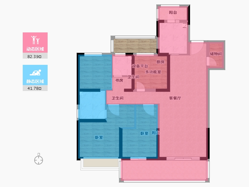 陕西省-咸阳市-日月公馆-114.11-户型库-动静分区