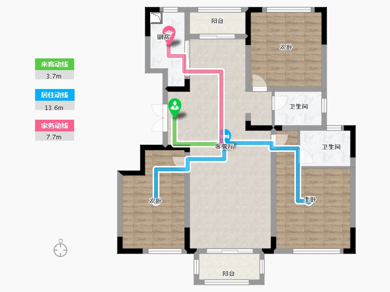 江苏省-徐州市-国信上城学府-114.00-户型库-动静线