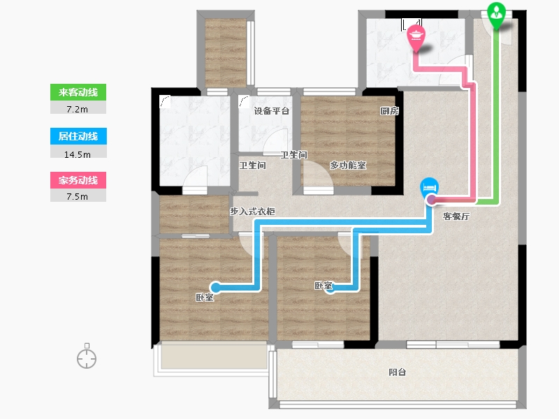 陕西省-咸阳市-日月公馆-102.09-户型库-动静线