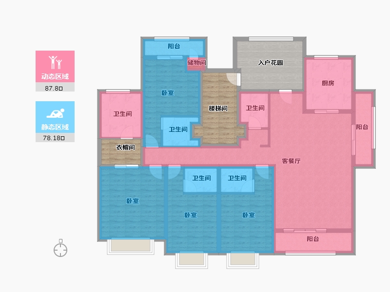 江苏省-南京市-绿城东方玉园-174.00-户型库-动静分区