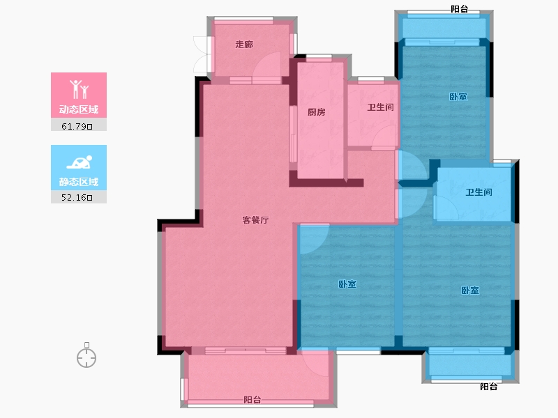 江苏省-无锡市-荣盛华府-102.00-户型库-动静分区