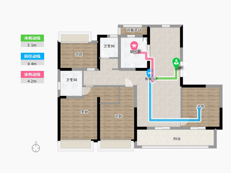 江苏省-盐城市-万科悦达翡翠国际-121.60-户型库-动静线