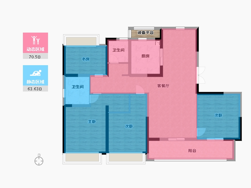 江苏省-盐城市-万科悦达翡翠国际-121.60-户型库-动静分区