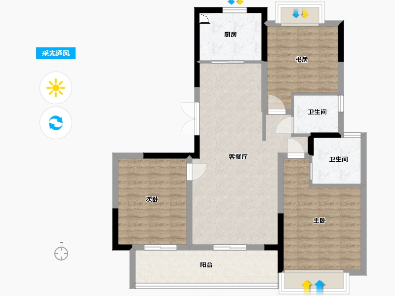 江苏省-盐城市-万科悦达翡翠国际-92.01-户型库-采光通风