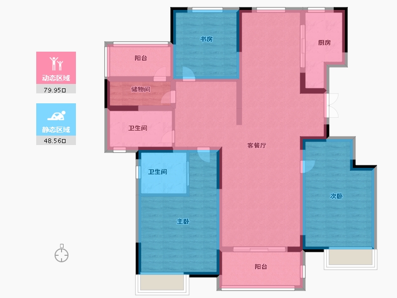 江苏省-徐州市-国信上城学府-114.00-户型库-动静分区