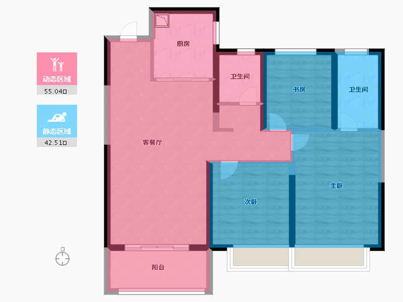 江苏省-徐州市-中梁阳光城钟吾首府-87.00-户型库-动静分区