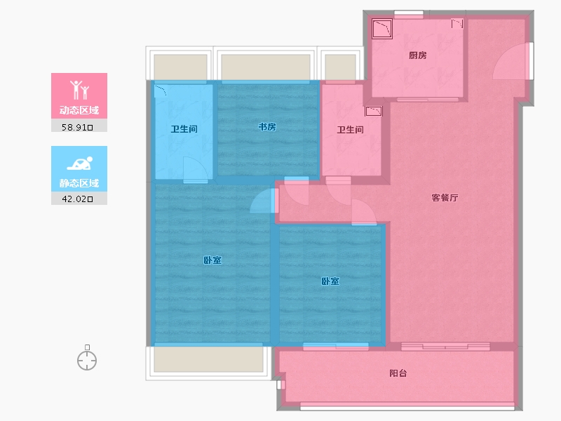 江苏省-苏州市-绿城明月滨河-90.00-户型库-动静分区