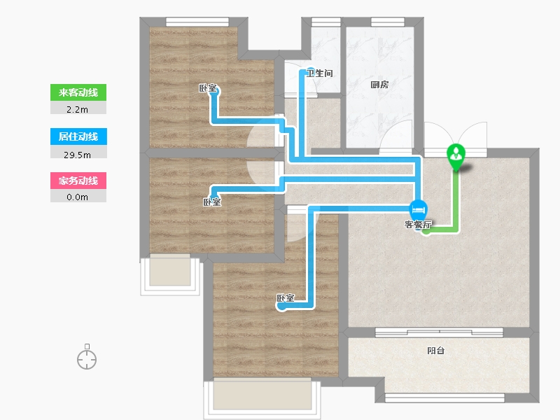 陕西省-西安市-东望冠誉-69.00-户型库-动静线