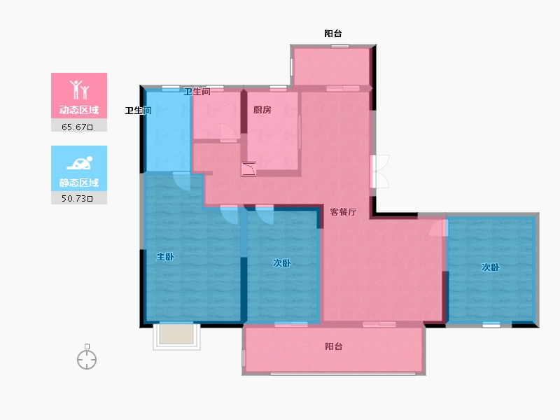 江苏省-南通市-壹言如意之城-104.00-户型库-动静分区