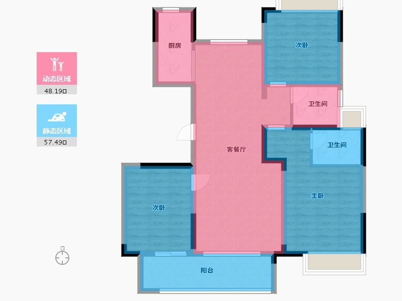 江苏省-盐城市-石榴桃李天下-94.40-户型库-动静分区