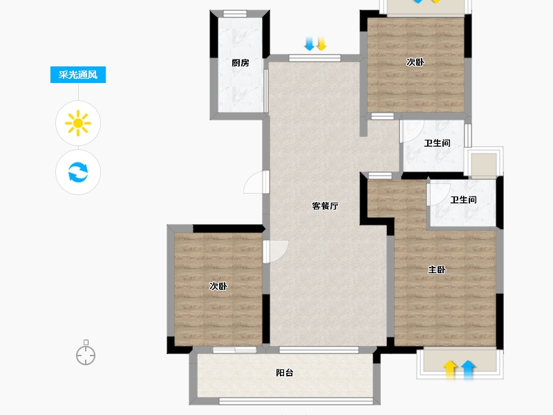 江苏省-盐城市-石榴桃李天下-94.40-户型库-采光通风