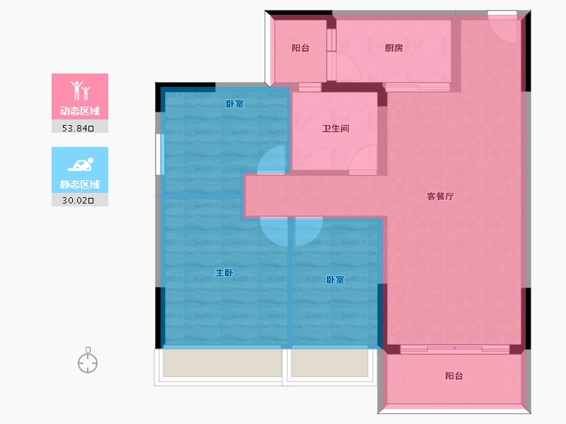 江苏省-南京市-碧桂园城市花园-74.99-户型库-动静分区