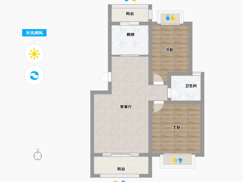 陕西省-安康市-滨水宜居-69.00-户型库-采光通风