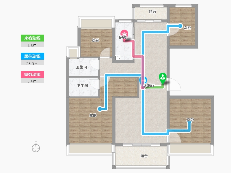 江苏省-徐州市-碧桂园·花溪源著-114.00-户型库-动静线