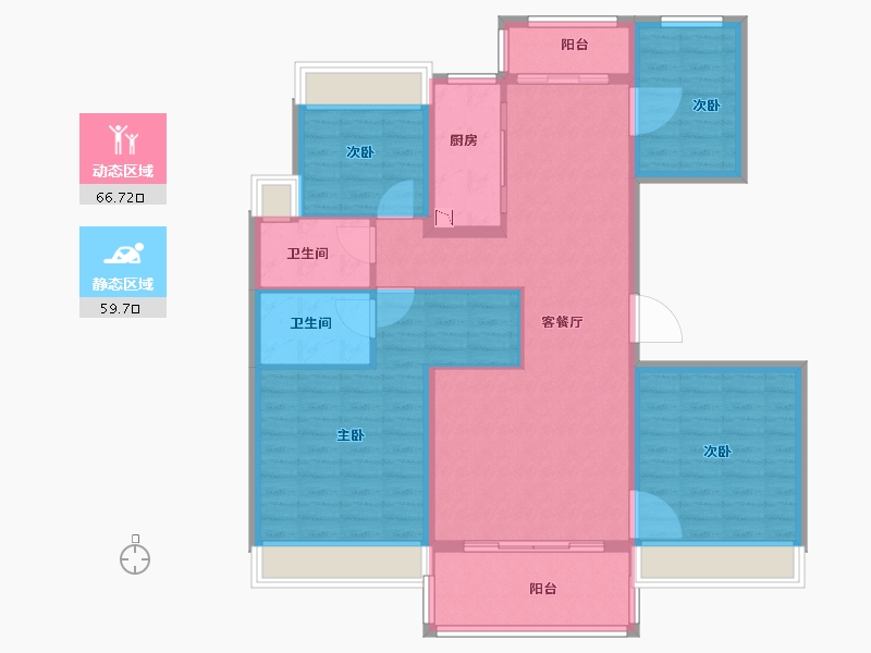 江苏省-徐州市-碧桂园·花溪源著-114.00-户型库-动静分区