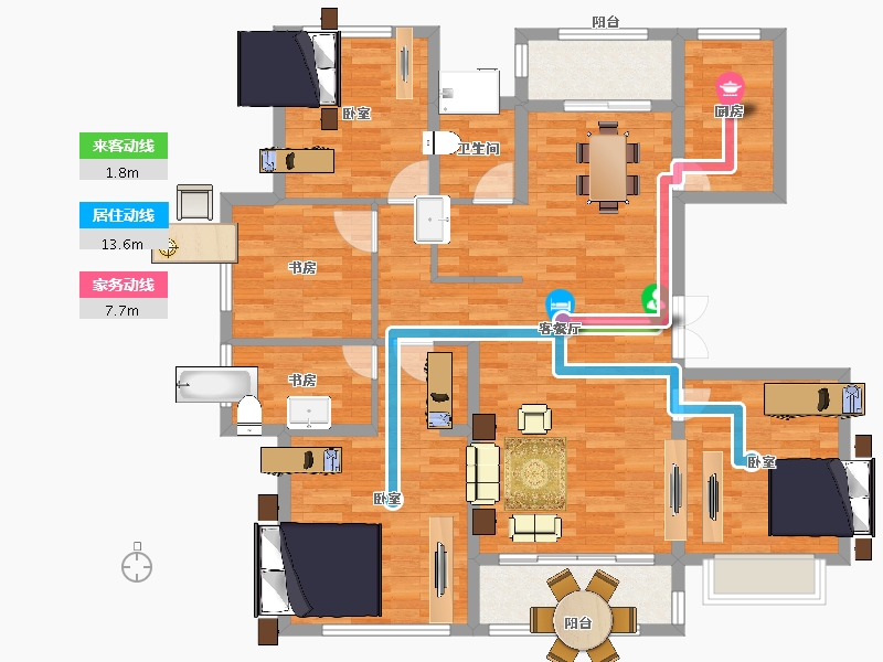 江苏省-南京市-绿城东方玉园-114.00-户型库-动静线