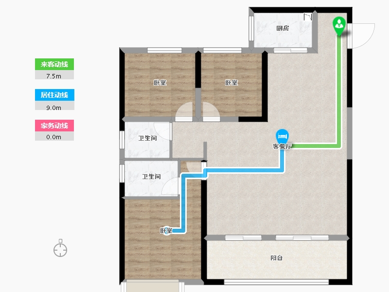 甘肃省-兰州市-蓝光雍锦阁-106.27-户型库-动静线