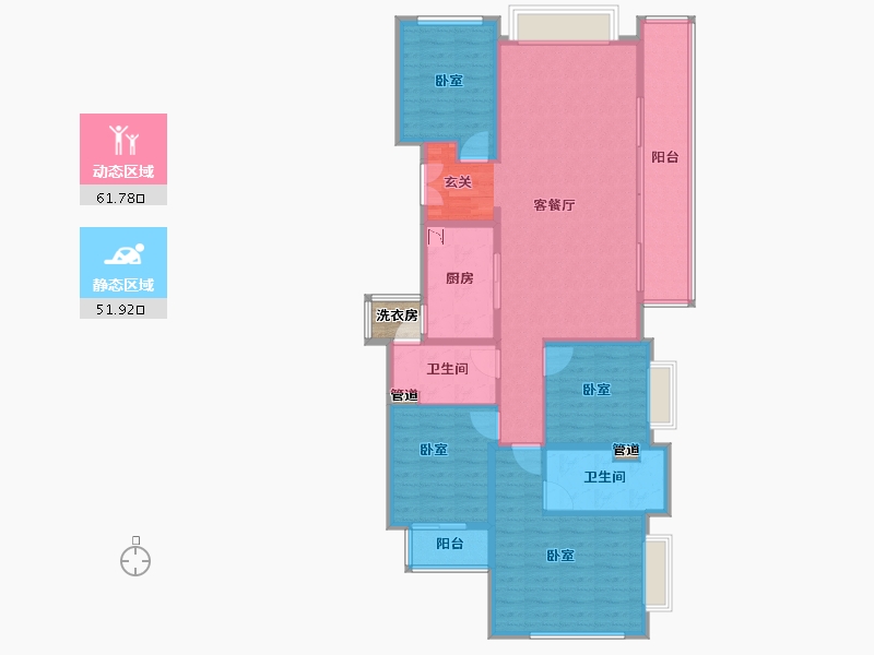 云南省-昆明市-中海寰宇天下-105.57-户型库-动静分区