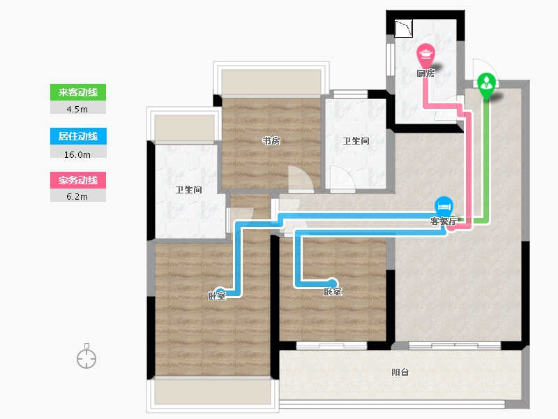 江苏省-苏州市-新希望·锦麟芳华-88.00-户型库-动静线