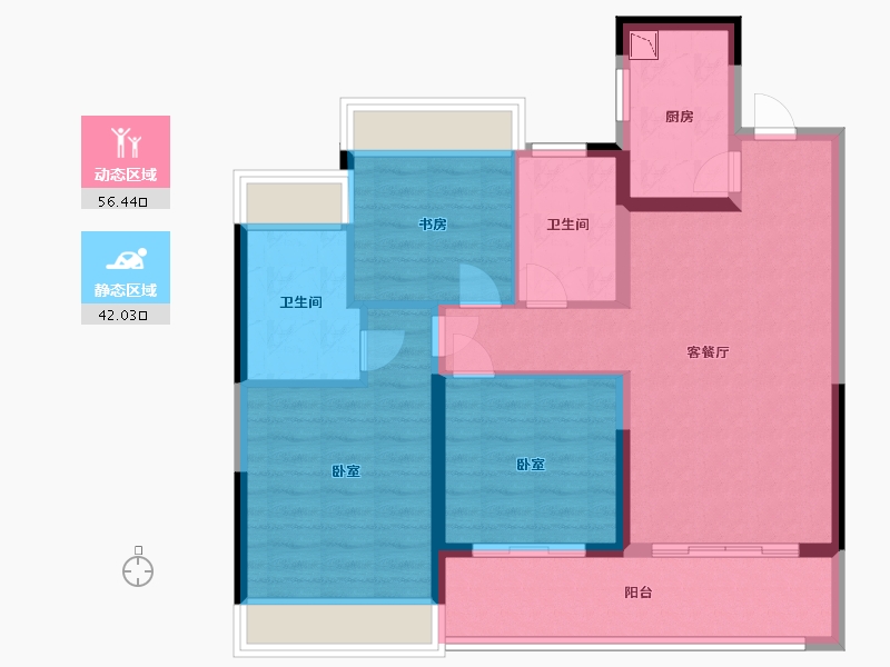 江苏省-苏州市-新希望·锦麟芳华-88.00-户型库-动静分区