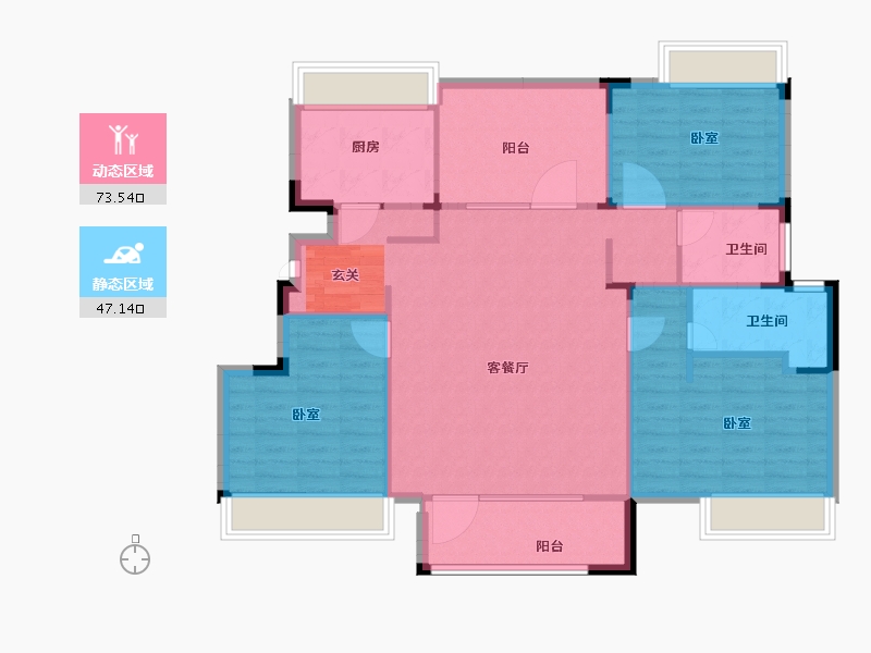 江苏省-苏州市-亿城天筑-110.00-户型库-动静分区