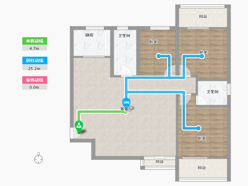 陕西省-咸阳市-宇都纳富特广场-98.84-户型库-动静线