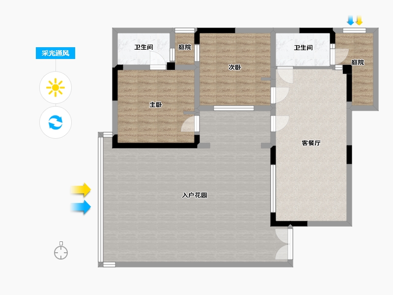 云南省-保山市-腾冲的小院子-120.29-户型库-采光通风