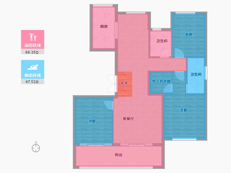 江苏省-苏州市-青剑湖颐和公馆-103.00-户型库-动静分区