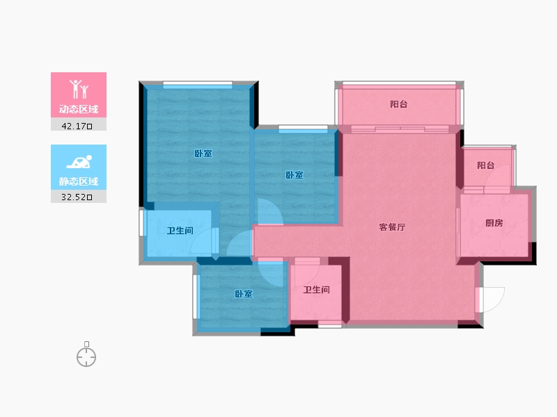 四川省-南充市-鸿通公园1988-65.99-户型库-动静分区