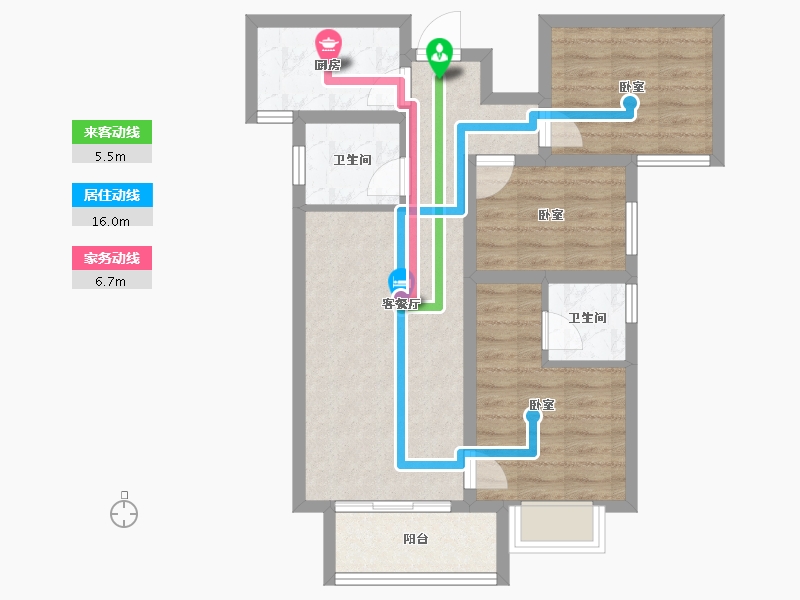 陕西省-西安市-三迪枫丹-69.01-户型库-动静线