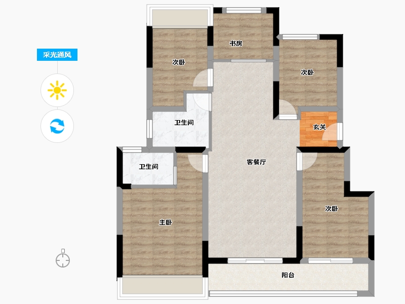 江苏省-苏州市-春栖和庭-101.99-户型库-采光通风