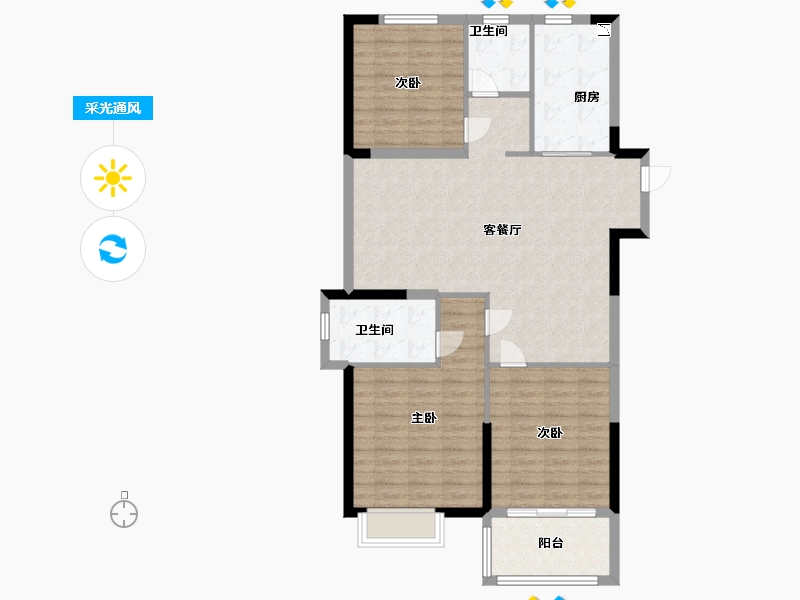 江苏省-盐城市-振兴嘉园-102.00-户型库-采光通风