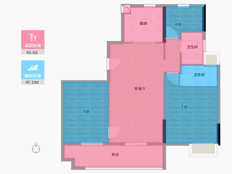 江苏省-南通市-卓越万科新都会-96.00-户型库-动静分区