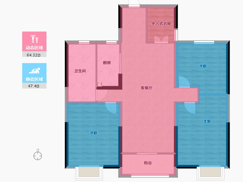 江苏省-盐城市-振兴嘉园-100.80-户型库-动静分区