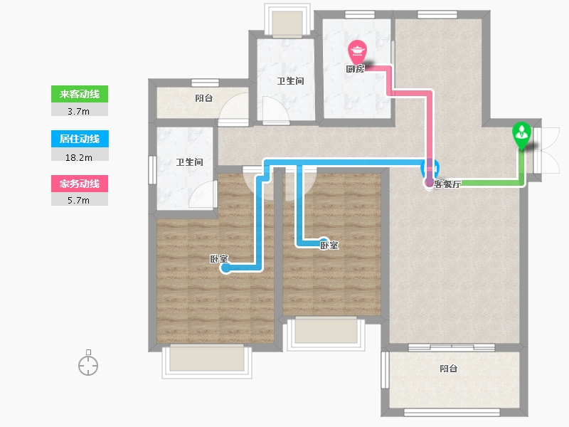 江苏省-苏州市-荷塘月苑-100.00-户型库-动静线