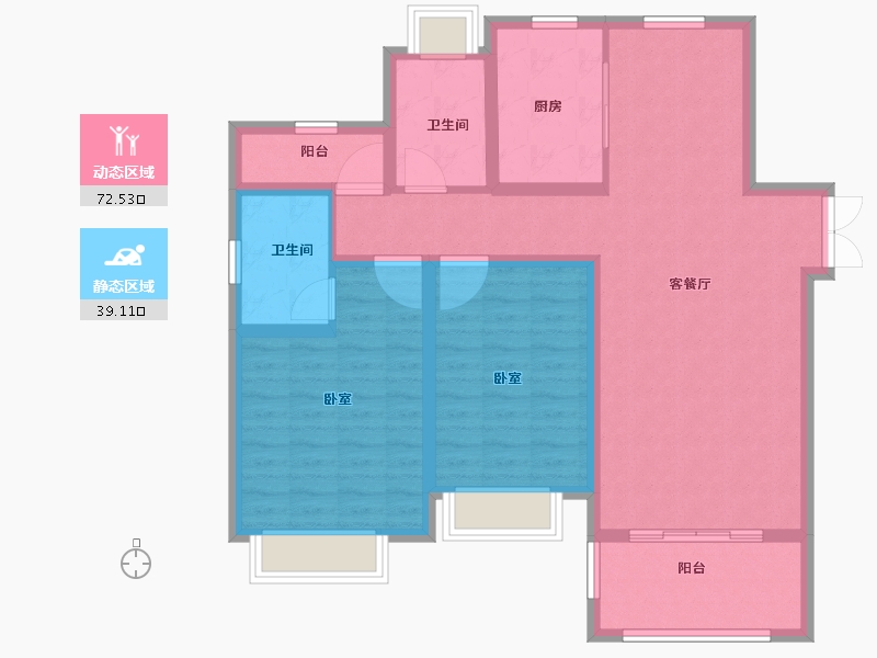 江苏省-苏州市-荷塘月苑-100.00-户型库-动静分区