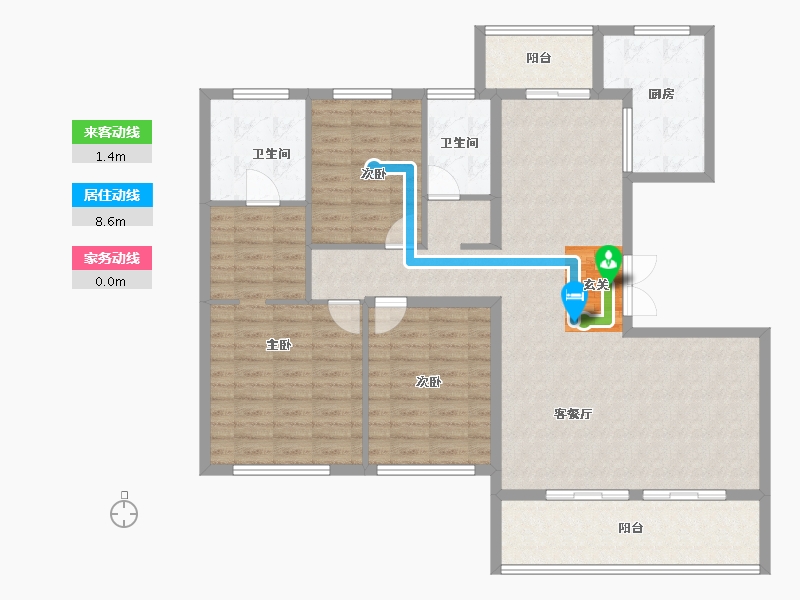 江苏省-苏州市-青剑湖颐和公馆-124.56-户型库-动静线