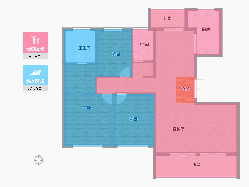 江苏省-苏州市-青剑湖颐和公馆-124.56-户型库-动静分区