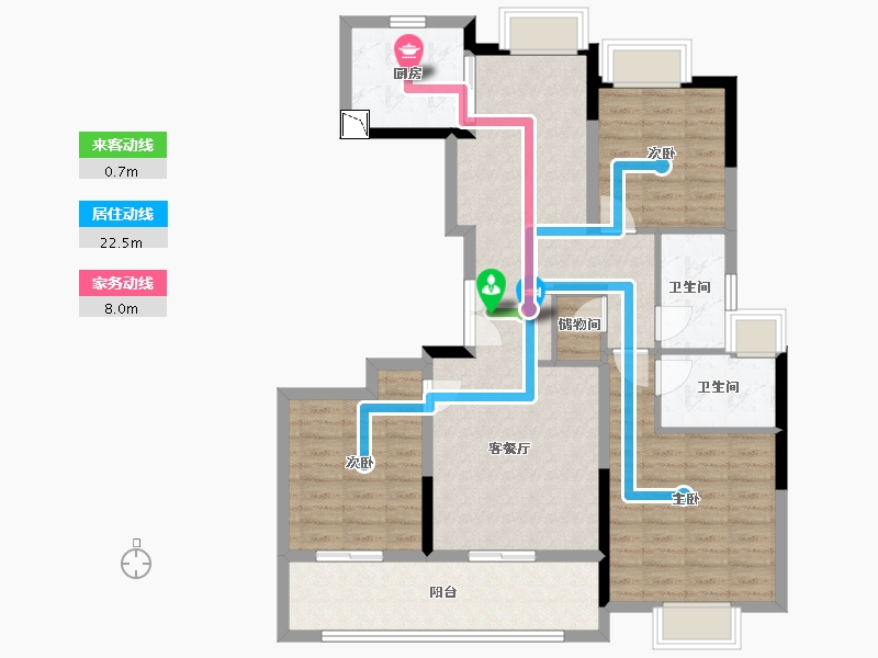 江苏省-南通市-绿城·晓风印月-102.00-户型库-动静线