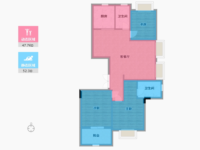 江苏省-南通市-新湖海上明珠-90.00-户型库-动静分区