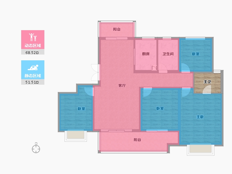 江苏省-盐城市-慧学铭苑-111.90-户型库-动静分区