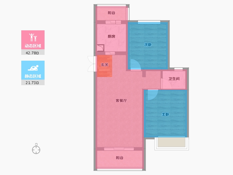 陕西省-宝鸡市-蓝光长岛城-56.51-户型库-动静分区