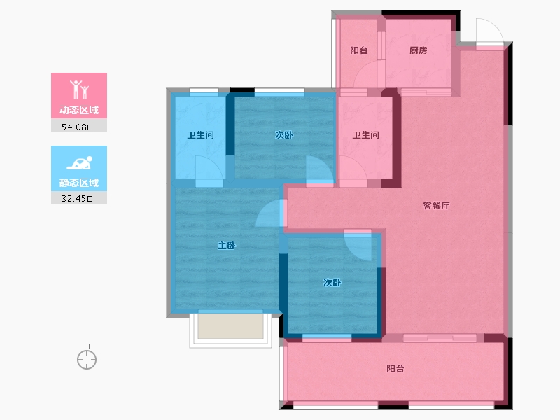 广西壮族自治区-北海市-中港城长沙湾-75.68-户型库-动静分区