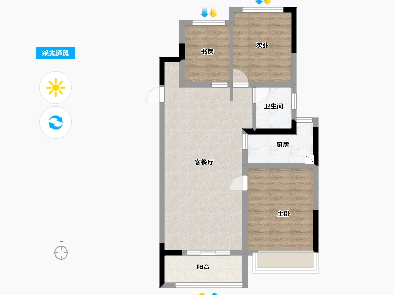 江苏省-盐城市-石榴桃李天下-70.40-户型库-采光通风